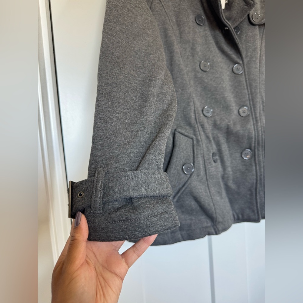 TORRID | Fleece Peacoat Jacket gray sz 00 M - Picture 6 of 8